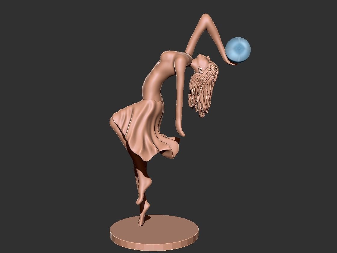Ballet dancer statue lamp 3D print model_13