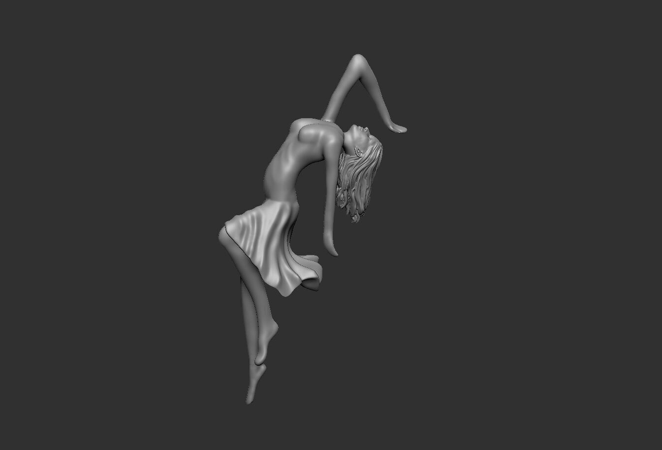 Ballet dancer statue lamp 3D print model_16