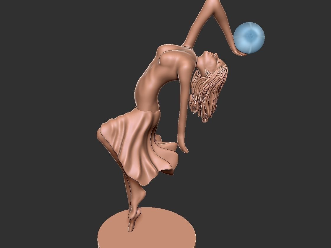 Ballet dancer statue lamp 3D print model_4
