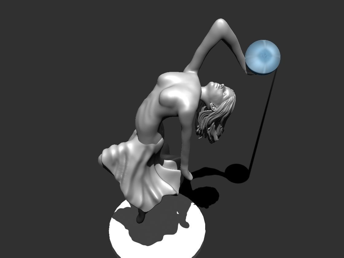 Ballet dancer statue lamp 3D print model_5