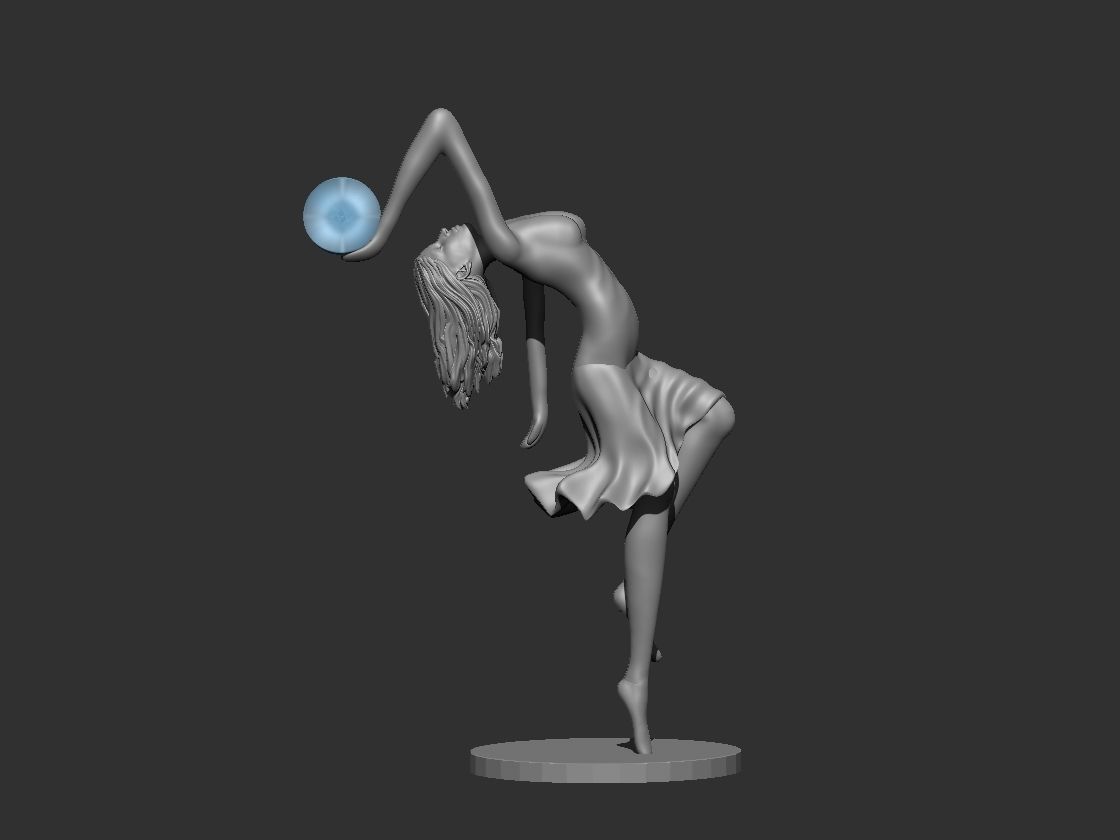 Ballet dancer statue lamp 3D print model_8