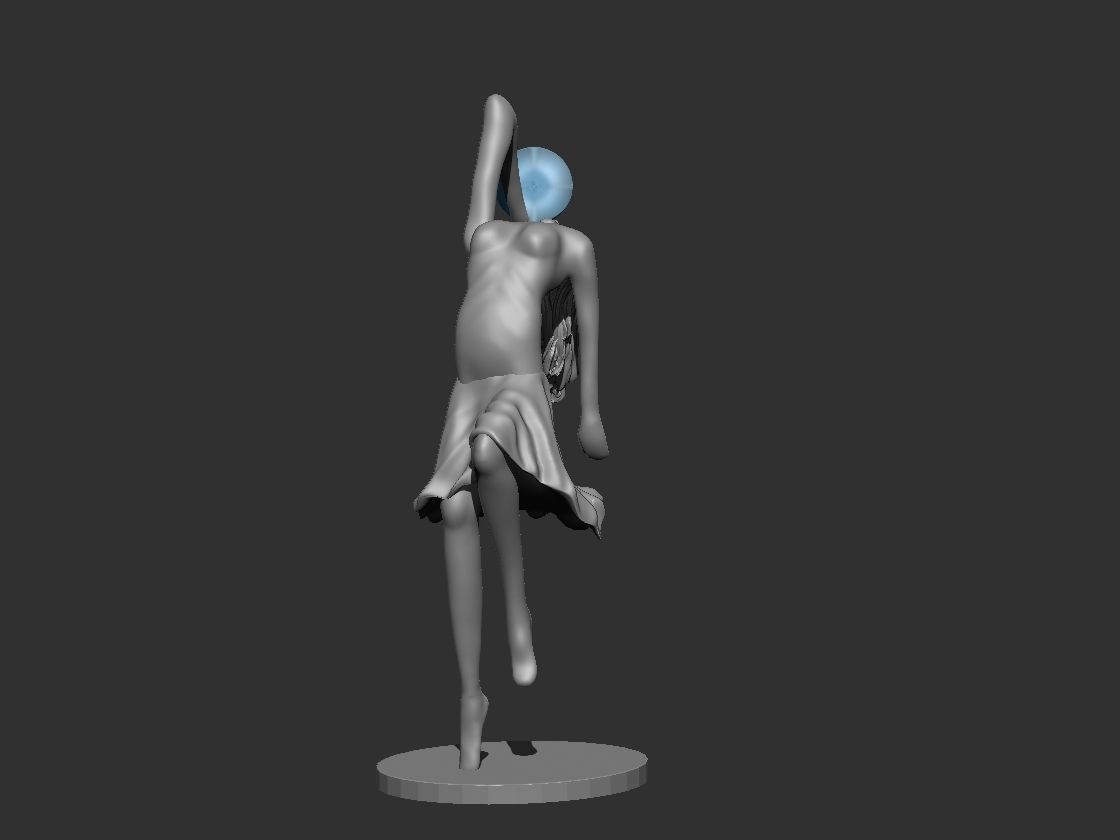 Ballet dancer statue lamp 3D print model_1