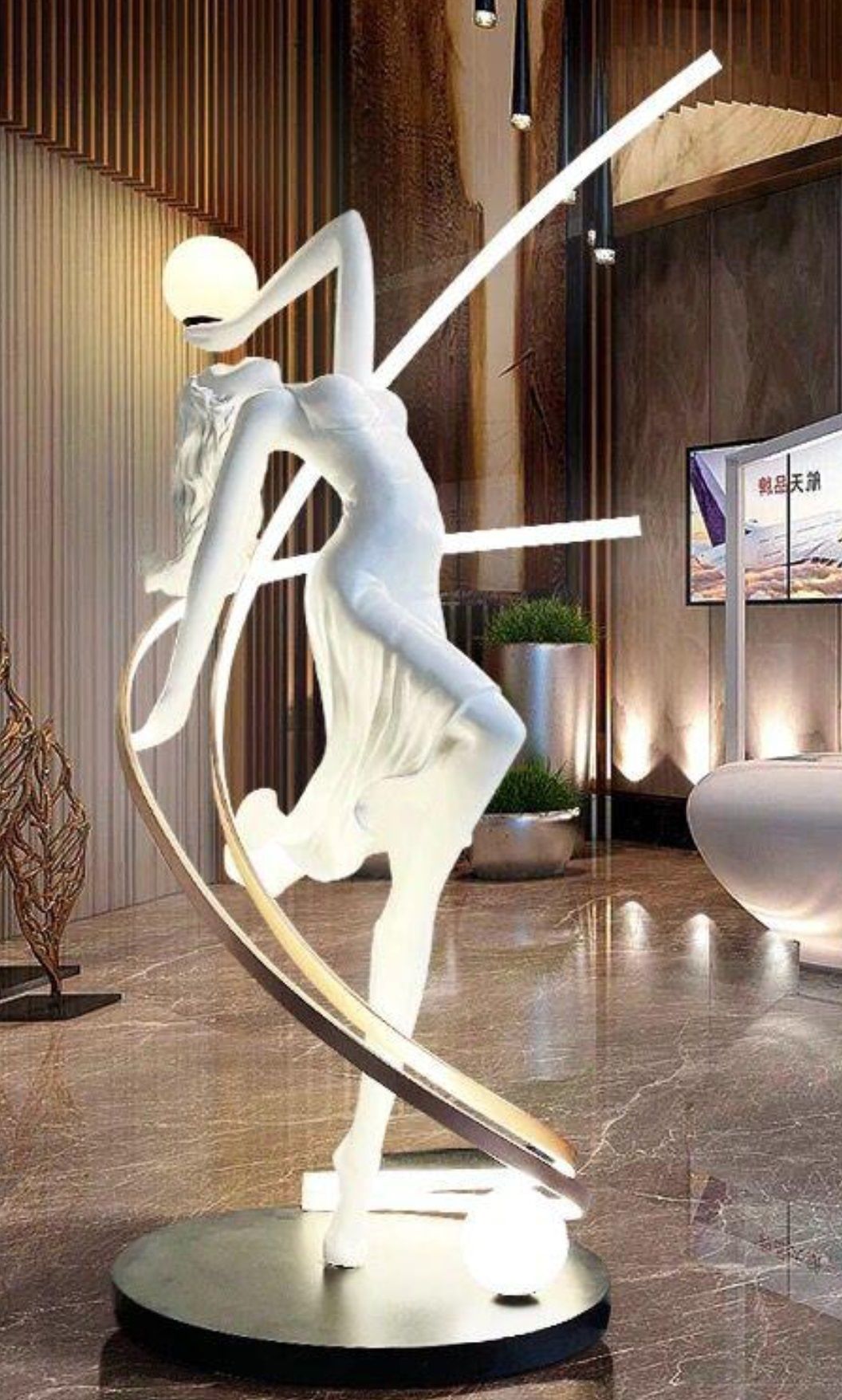 Ballet dancer statue lamp 3D print model_14