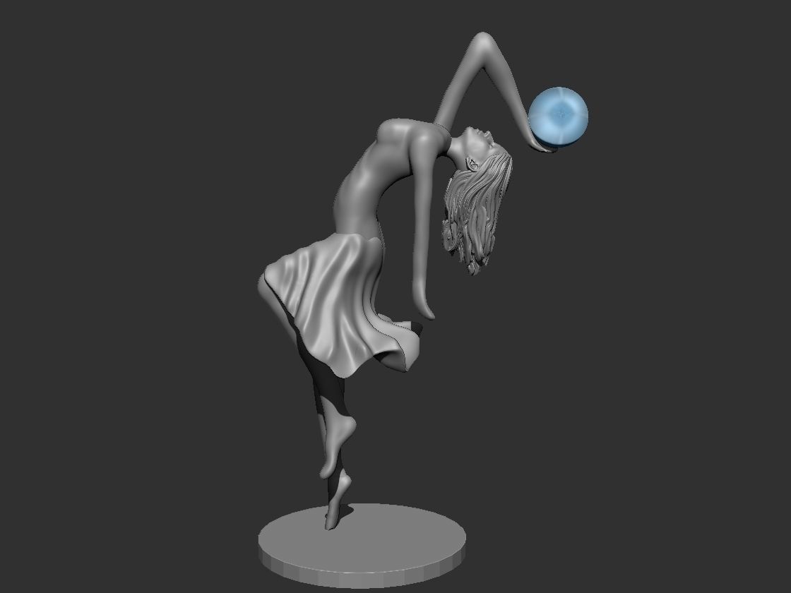 Ballet dancer statue lamp 3D print model_3
