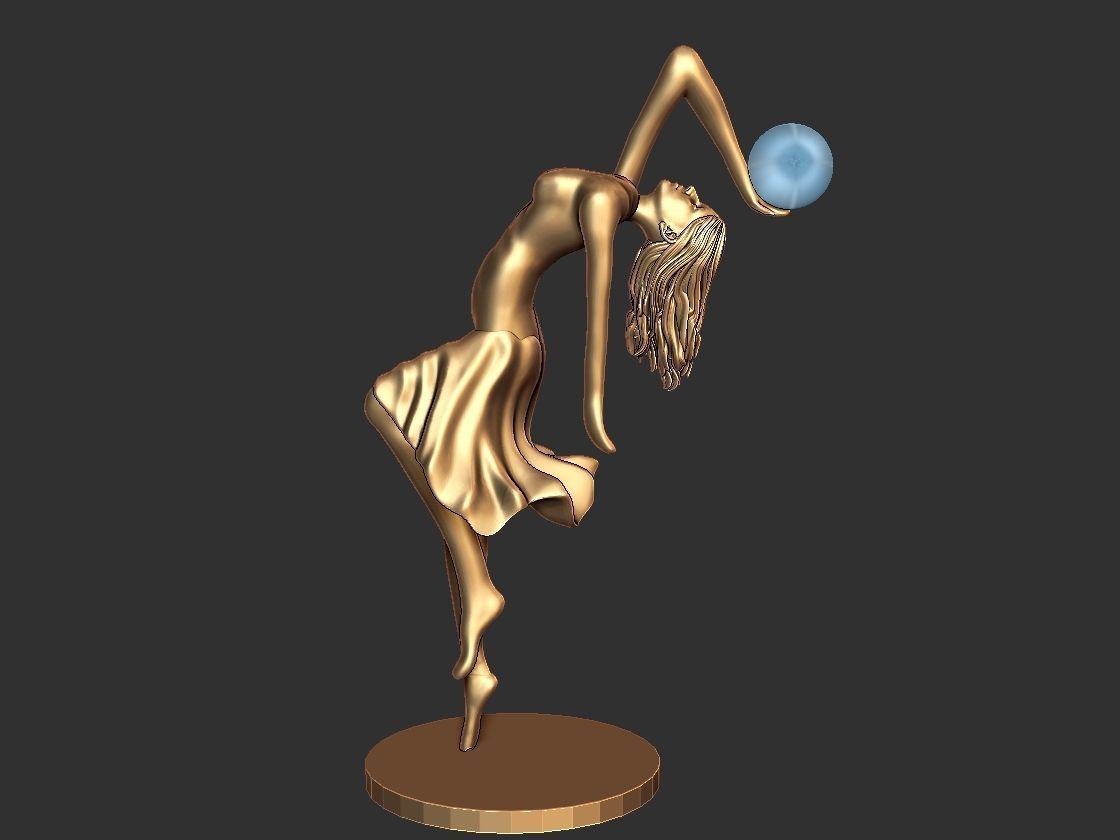 Ballet dancer statue lamp 3D print model_11