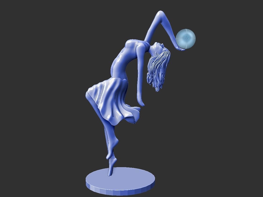 Ballet dancer statue lamp 3D print model_10