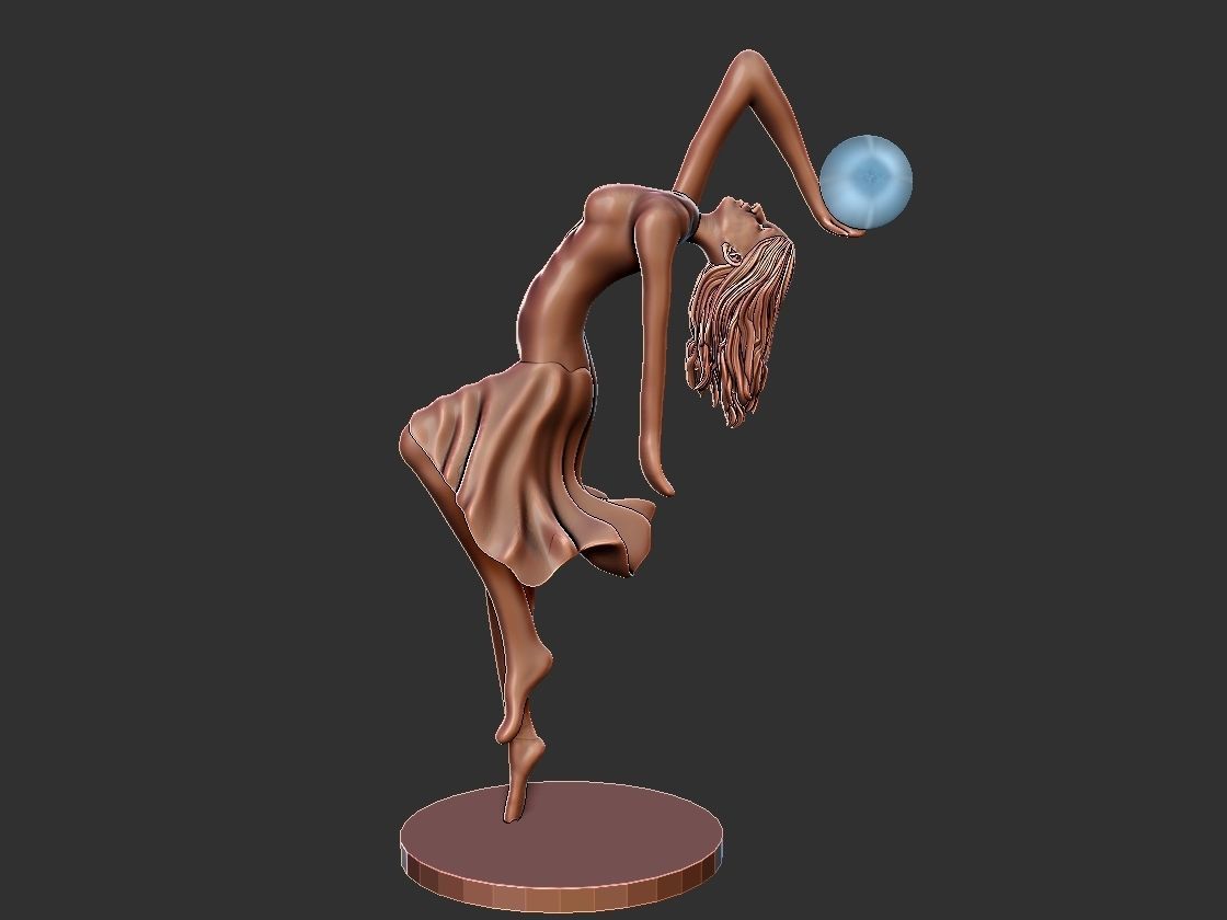 Ballet dancer statue lamp 3D print model_12