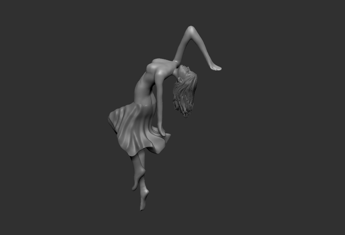 Ballet dancer statue lamp 3D print model_17
