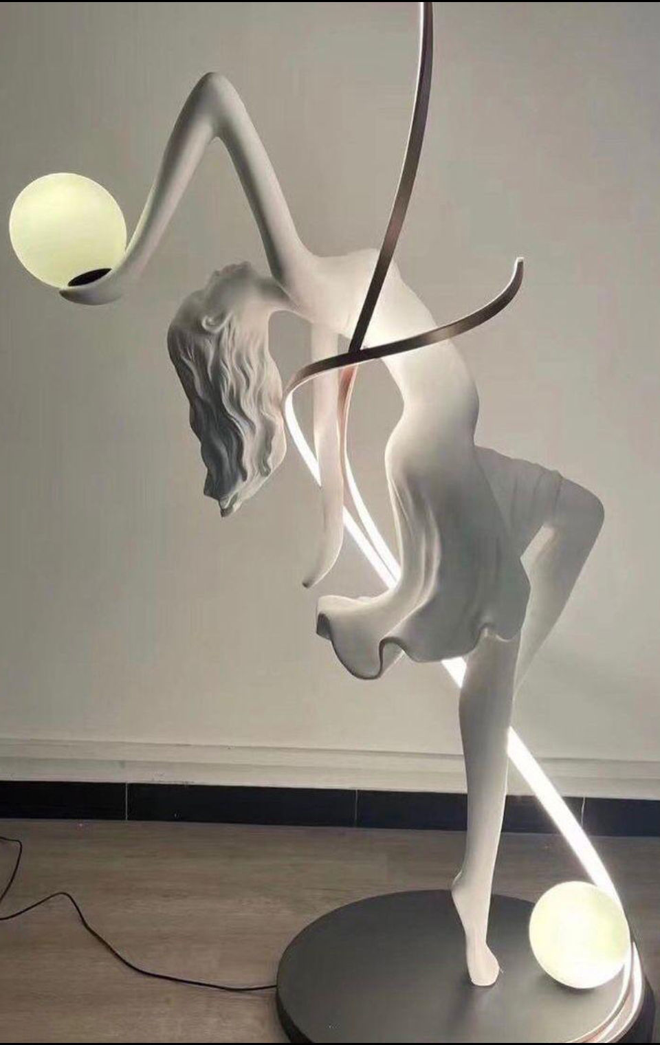 Ballet dancer statue lamp 3D print model_2