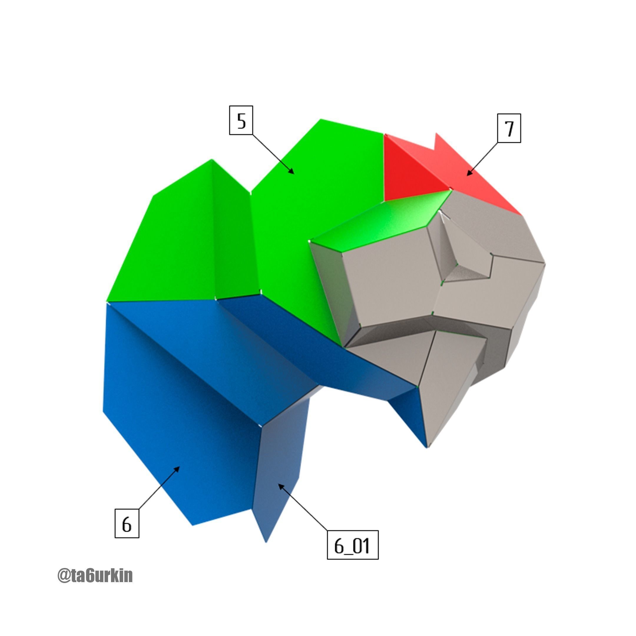 Welding Project Plans Drawings Bull Head v2 DXF PDF 3D model_5