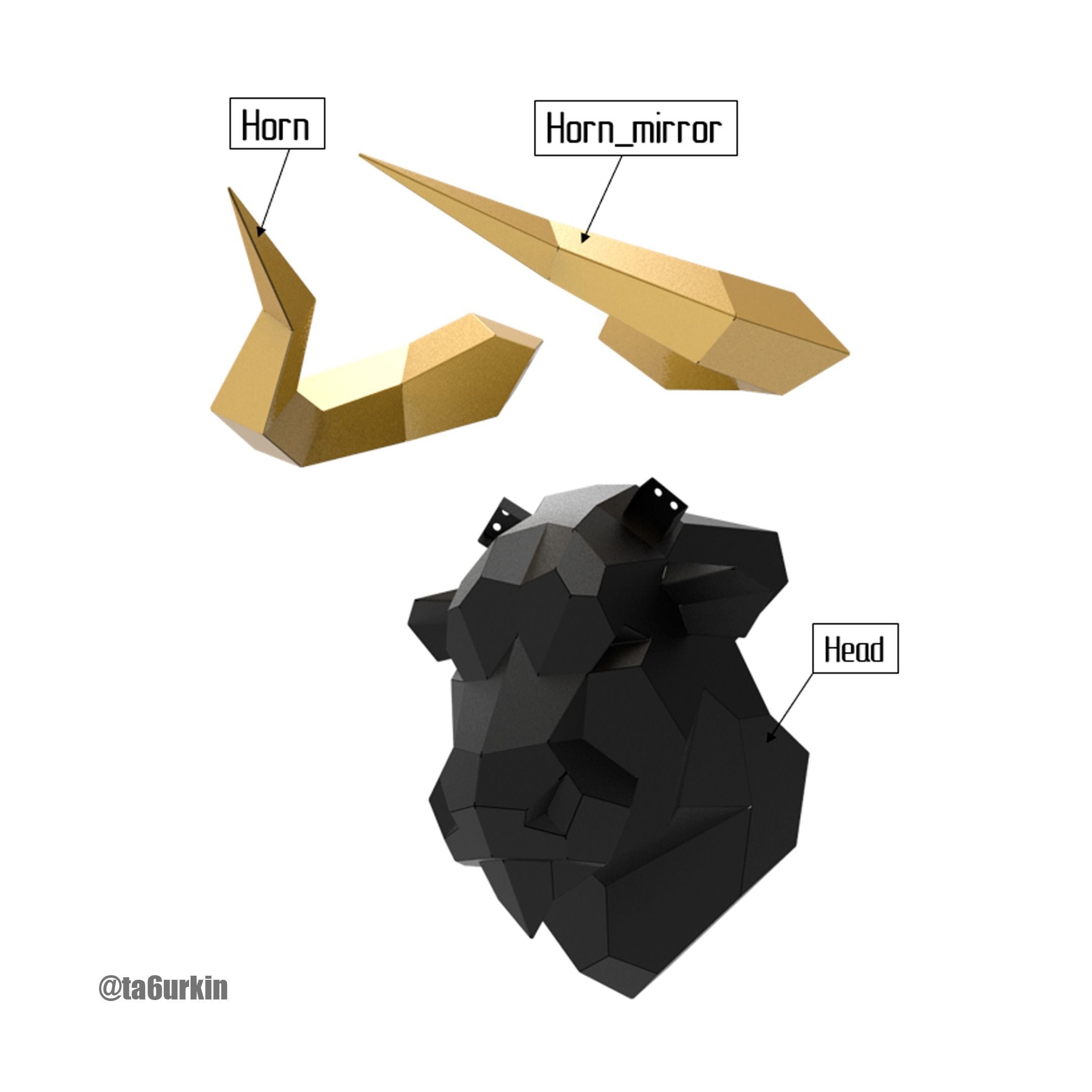 Welding Project Plans Drawings Bull Head v2 DXF PDF 3D model_4