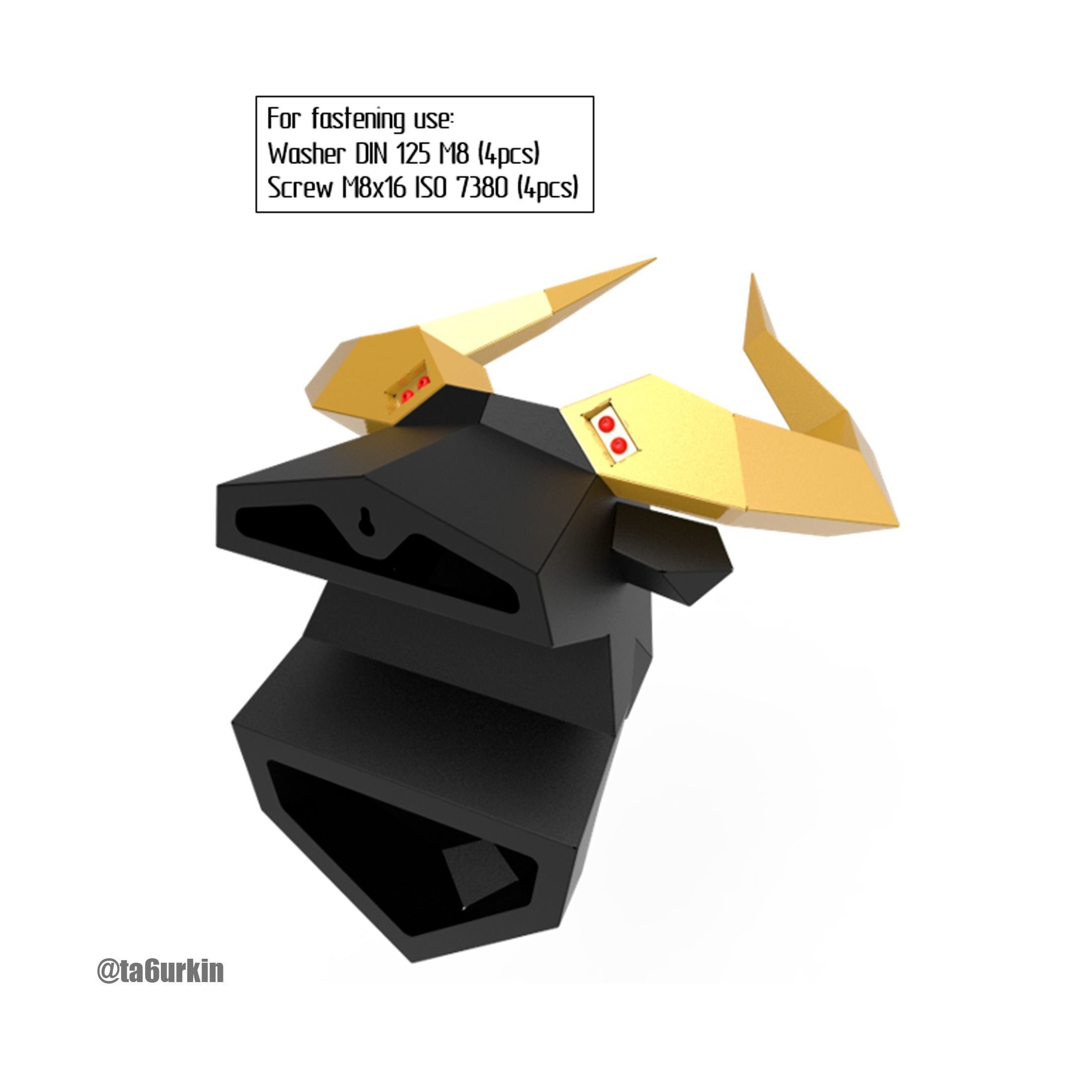 Welding Project Plans Drawings Bull Head v2 DXF PDF 3D model_7