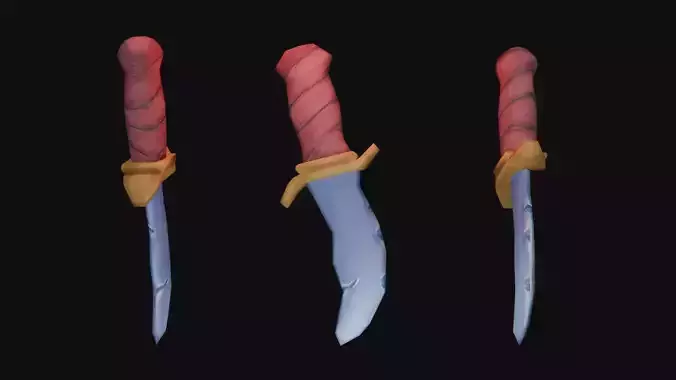Stylized knife Low Poly game model