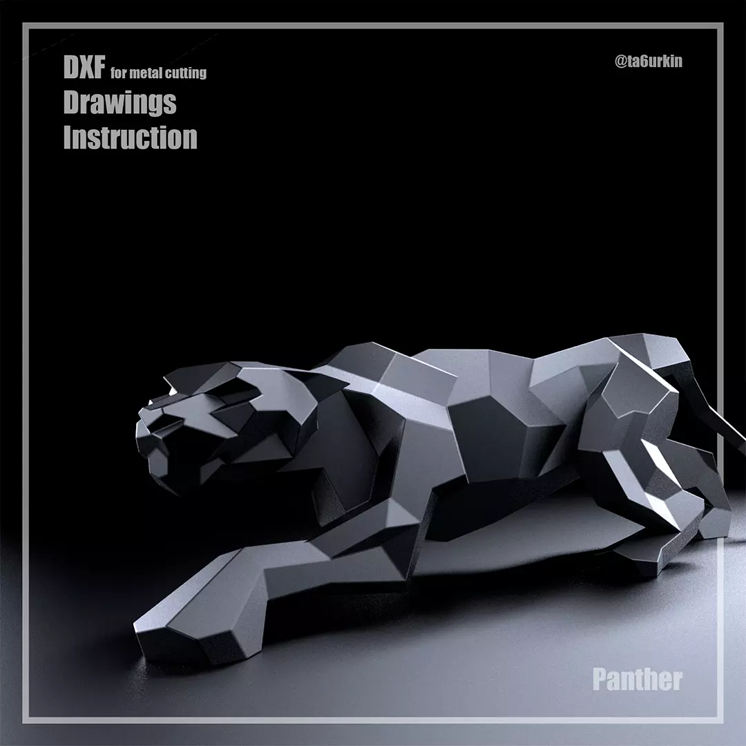 Welding Project Plans Drawings Panther DXF PDF 3D model_0