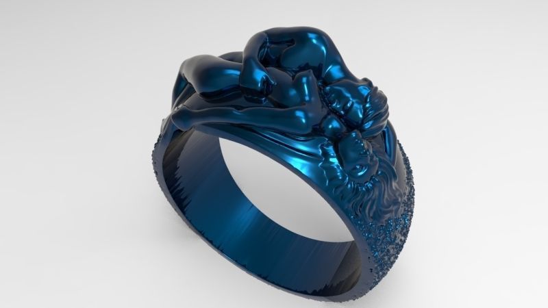 Man N Woman Tender Kiss Ring A Symbol of Love and Affection 3D print model_16
