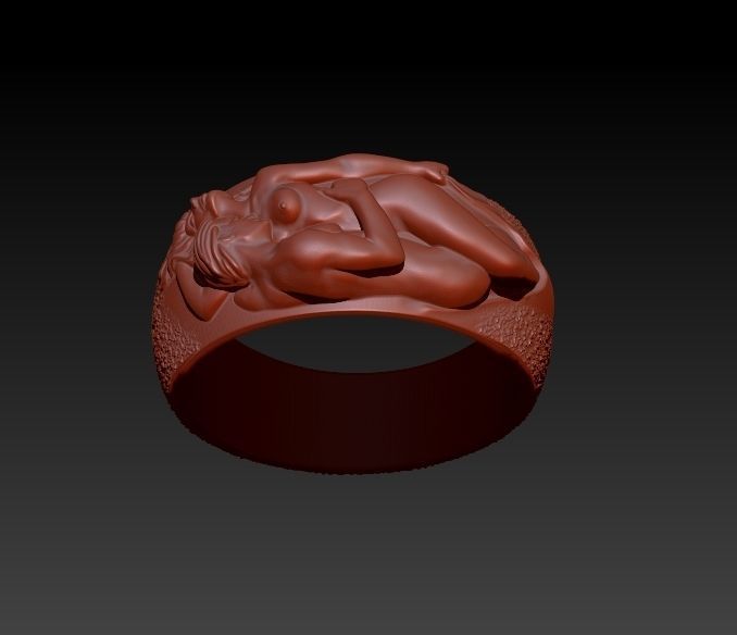 Man N Woman Tender Kiss Ring A Symbol of Love and Affection 3D print model_19