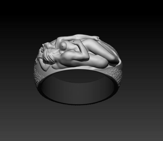 Man N Woman Tender Kiss Ring A Symbol of Love and Affection 3D print model_6