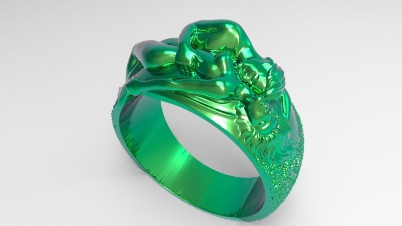 Man N Woman Tender Kiss Ring A Symbol of Love and Affection 3D print model_15