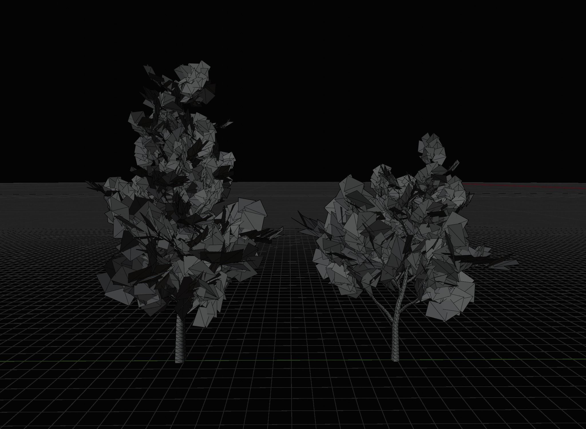 Birch Tree Forest Pack Low-poly 3D model_7