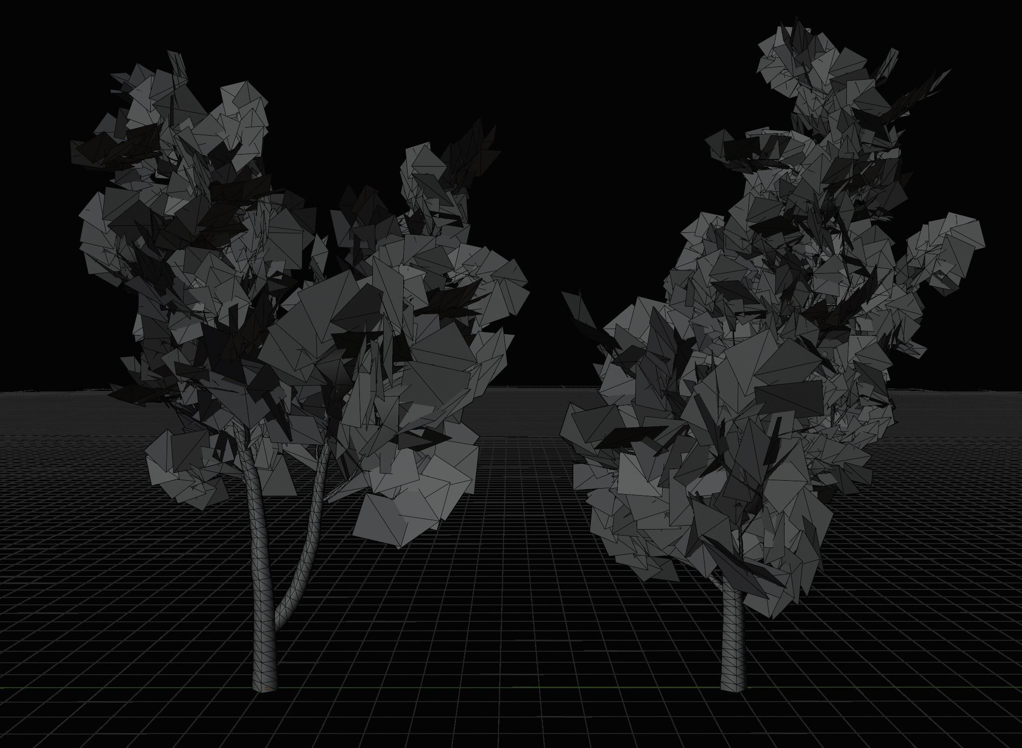 Birch Tree Forest Pack Low-poly 3D model_5