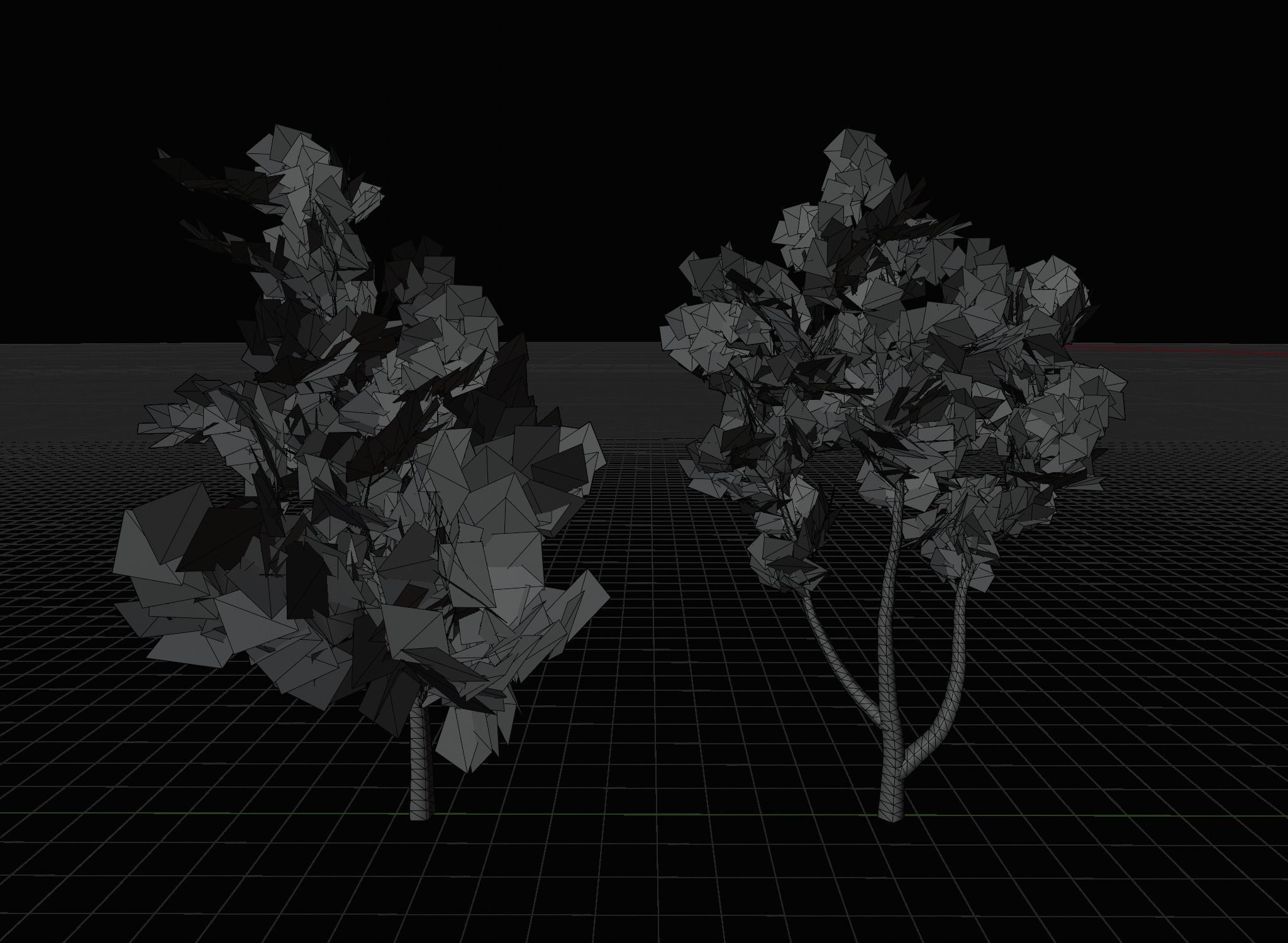 Birch Tree Forest Pack Low-poly 3D model_9