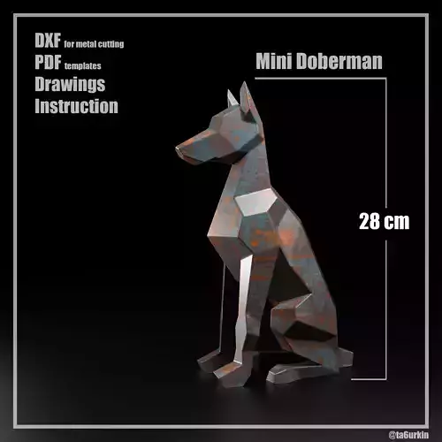 Welding Project Plans Drawings Mini Doberman DXF PDF 3D model