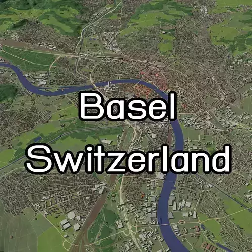Basel Switzerland - city and urban 3D model