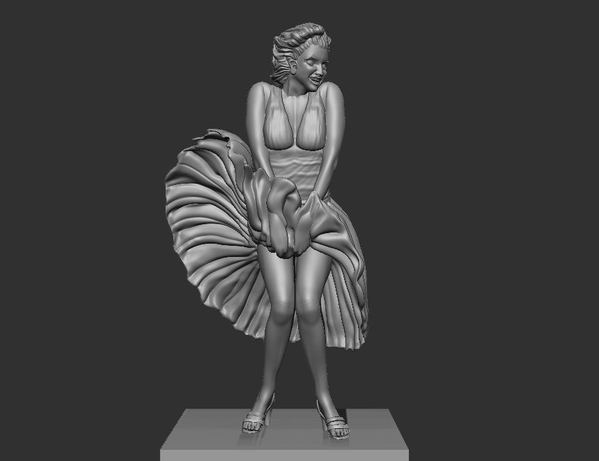 marilyn monroe statue  3D print model_15