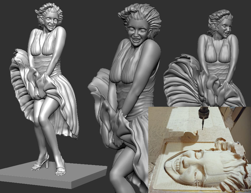 marilyn monroe statue  3D print model_11