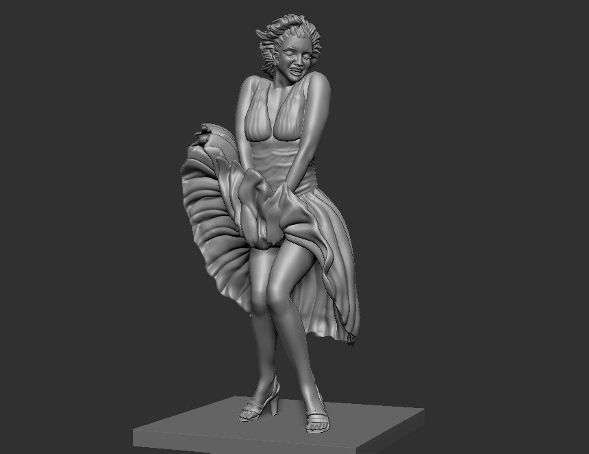 marilyn monroe statue  3D print model_18