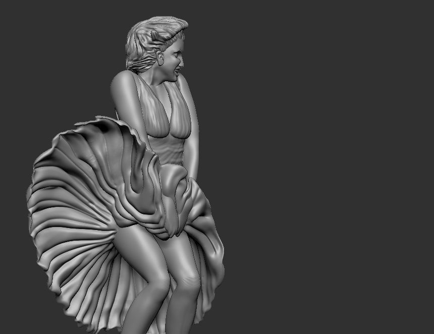 marilyn monroe statue  3D print model_17