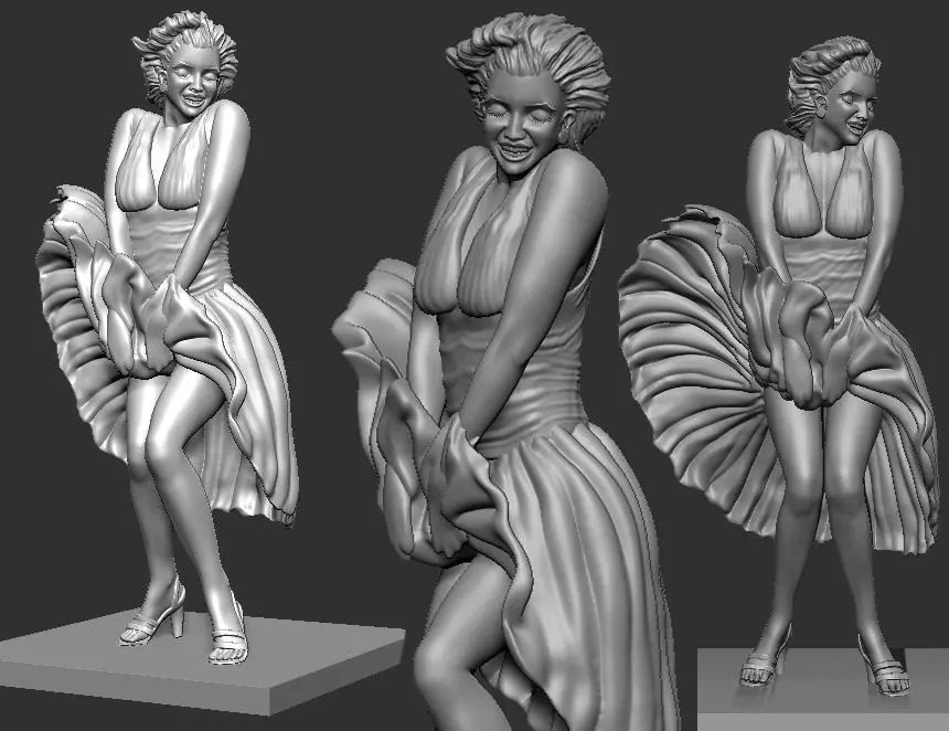 marilyn monroe statue  3D print model_0