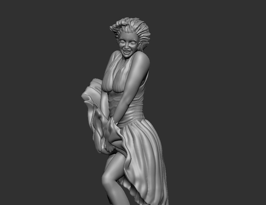 marilyn monroe statue  3D print model_6