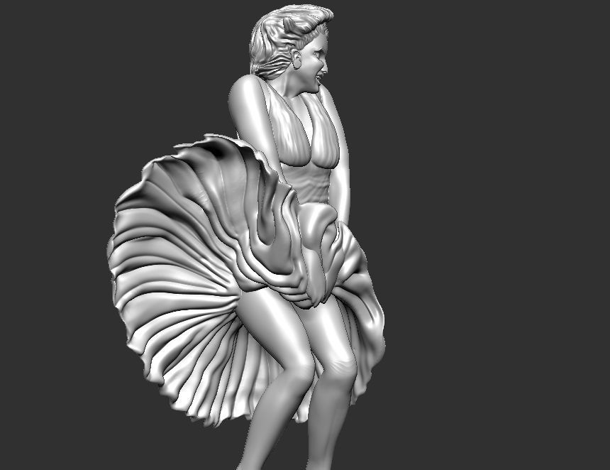 marilyn monroe statue  3D print model_3