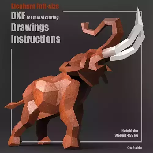 Welding Project Plans Drawings Elephant DXF PDF