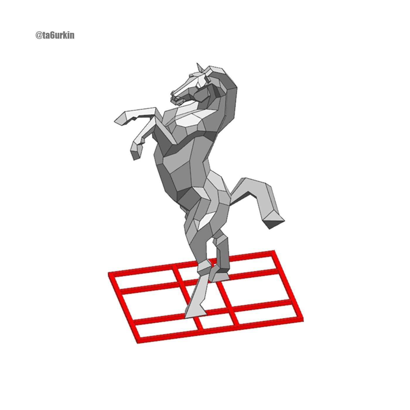 Welding Project Plans Drawings Horse DXF PDF 3D model_7