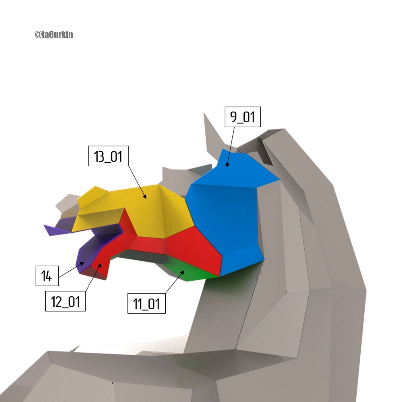 Welding Project Plans Drawings Horse DXF PDF 3D model_3