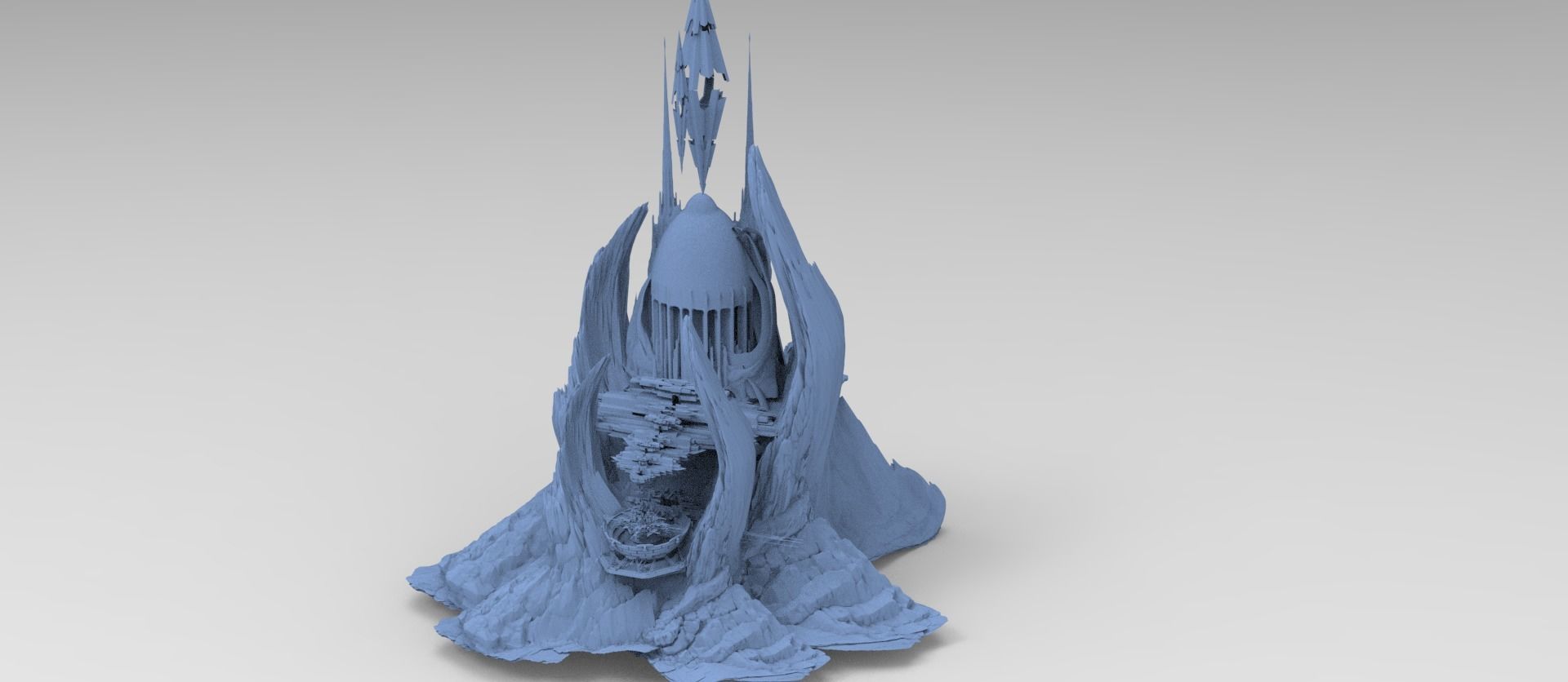 Crystal Light moon  towers  3D model_1