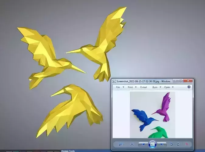 birds low poly wall mounted