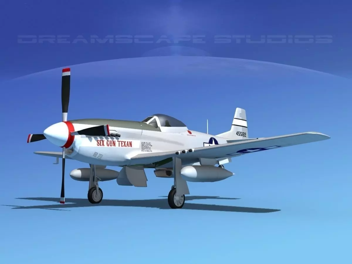 P-51D Mustang Six Gun Texan 3D model