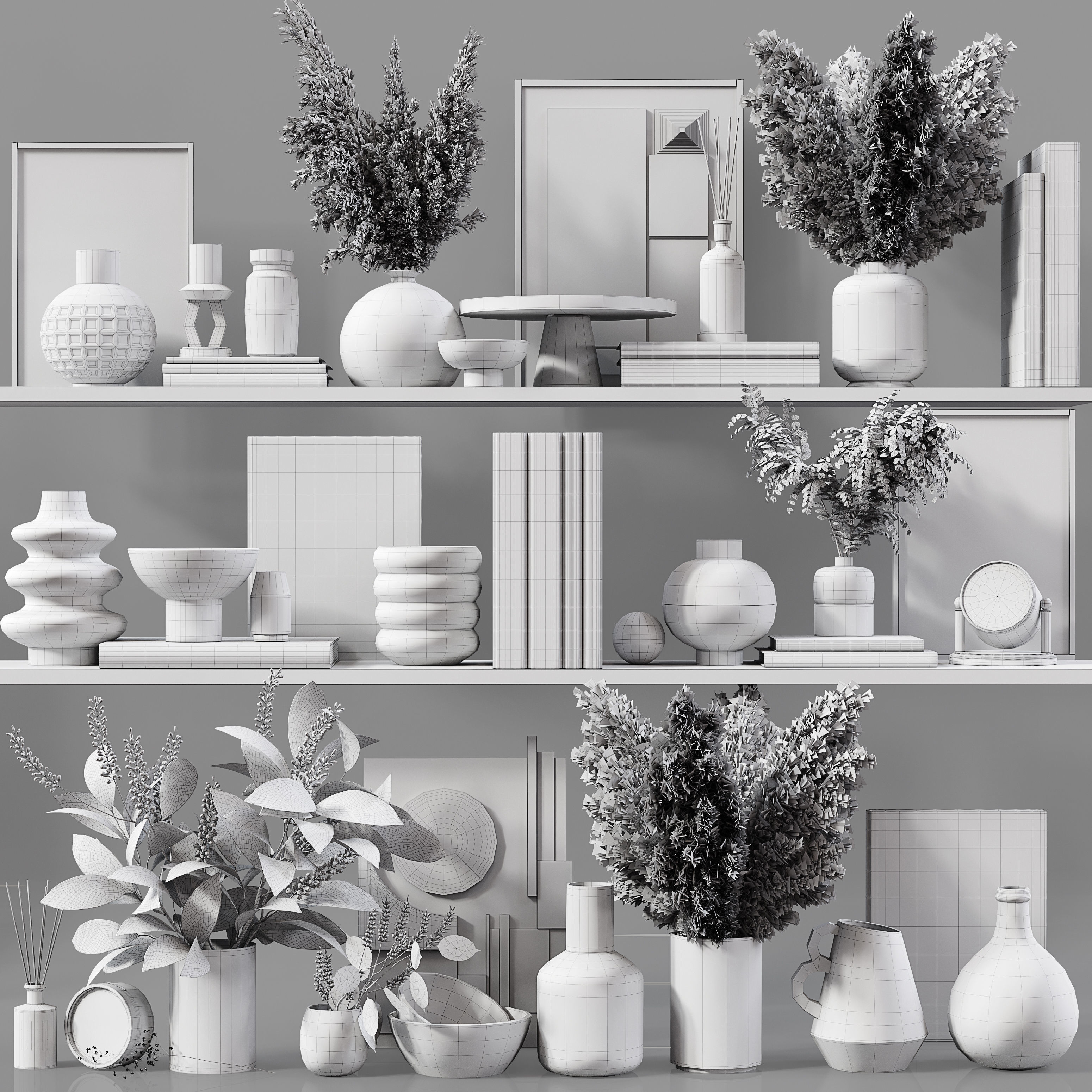 Decorative Set 216 Low-poly 3D model_6