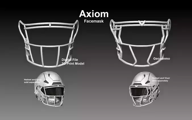 Facemask Pack II for NFL Riddell AXIOM Helmet Geosanmo