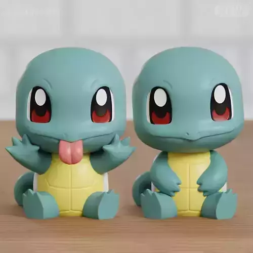 SQUIRTLE CHIBI 2 MODELS FANART EASY PRINT