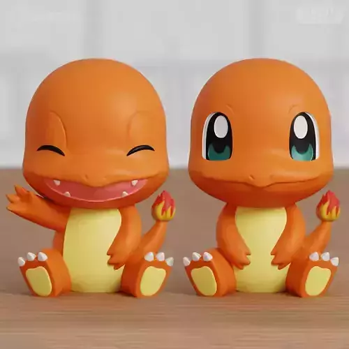 CHARMANDER CHIBI 2 MODELS FANART EASY PRINT