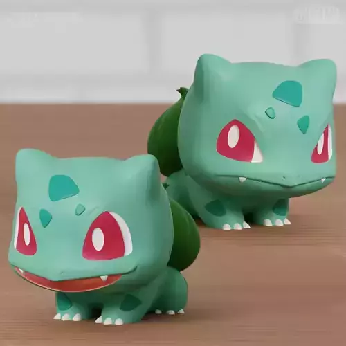 BULBASAUR CHIBI 2 MODELS FANART EASY PRINT 3D print model