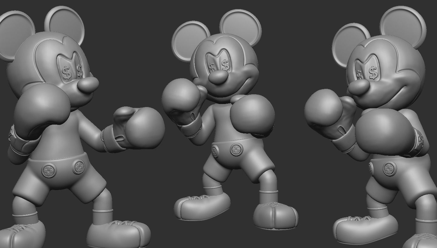 Mickey Mouse Boxing 3D print model_1