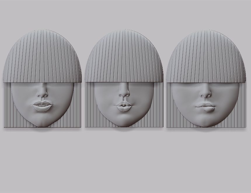 face wall decor 1 3D print model_4