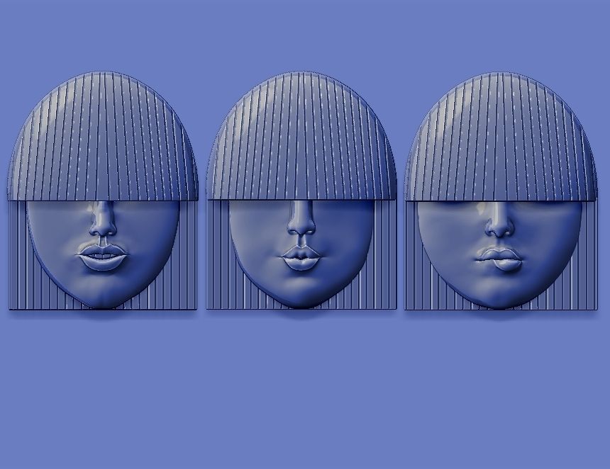 face wall decor 1 3D print model_8