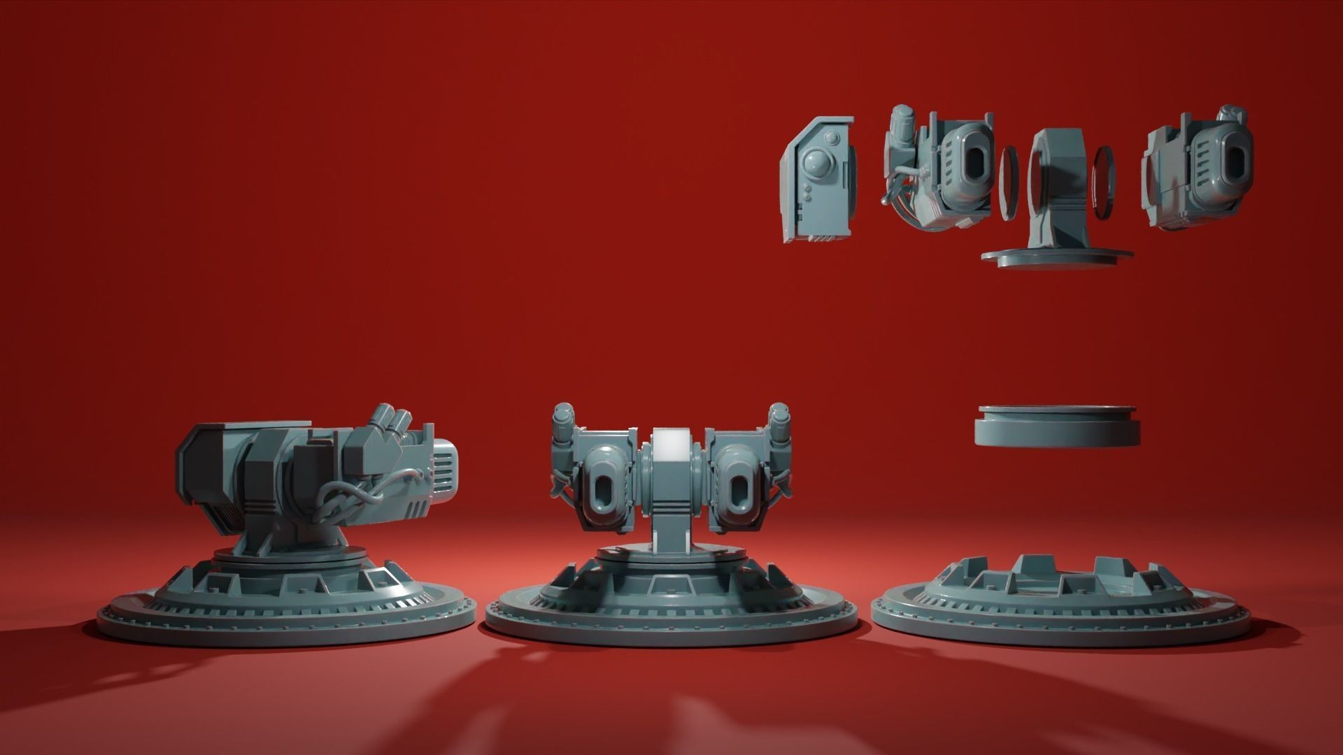 Sentry Gun Turret - Security Drone - Plasma Rocket Machine gun 3D print model_2