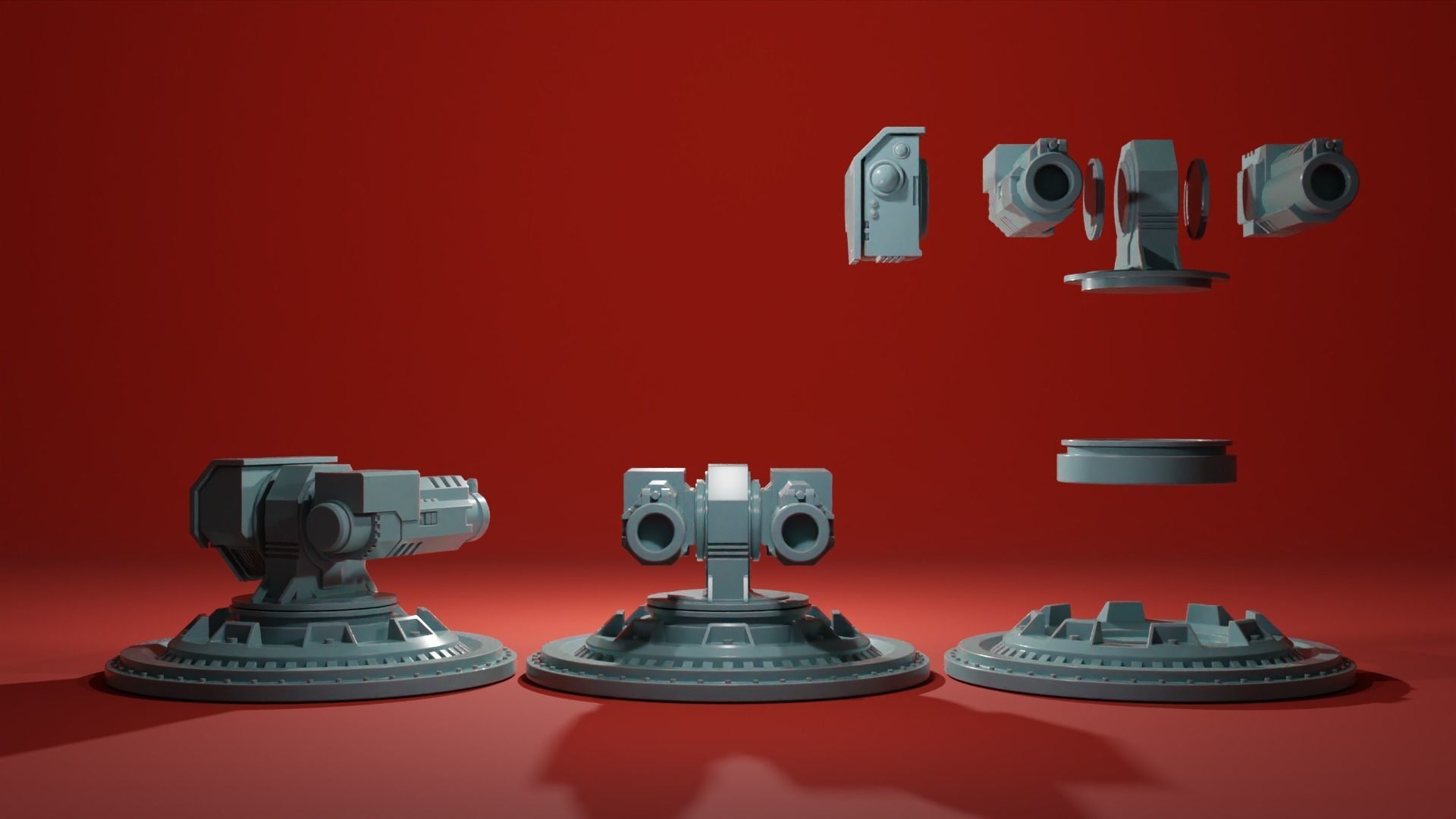 Sentry Gun Turret - Security Drone - Plasma Rocket Machine gun 3D print model_3